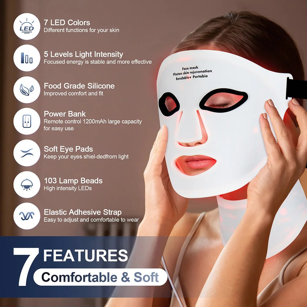 Beauty Havenᵀᴹ Silicone LED Mask Face With Neck