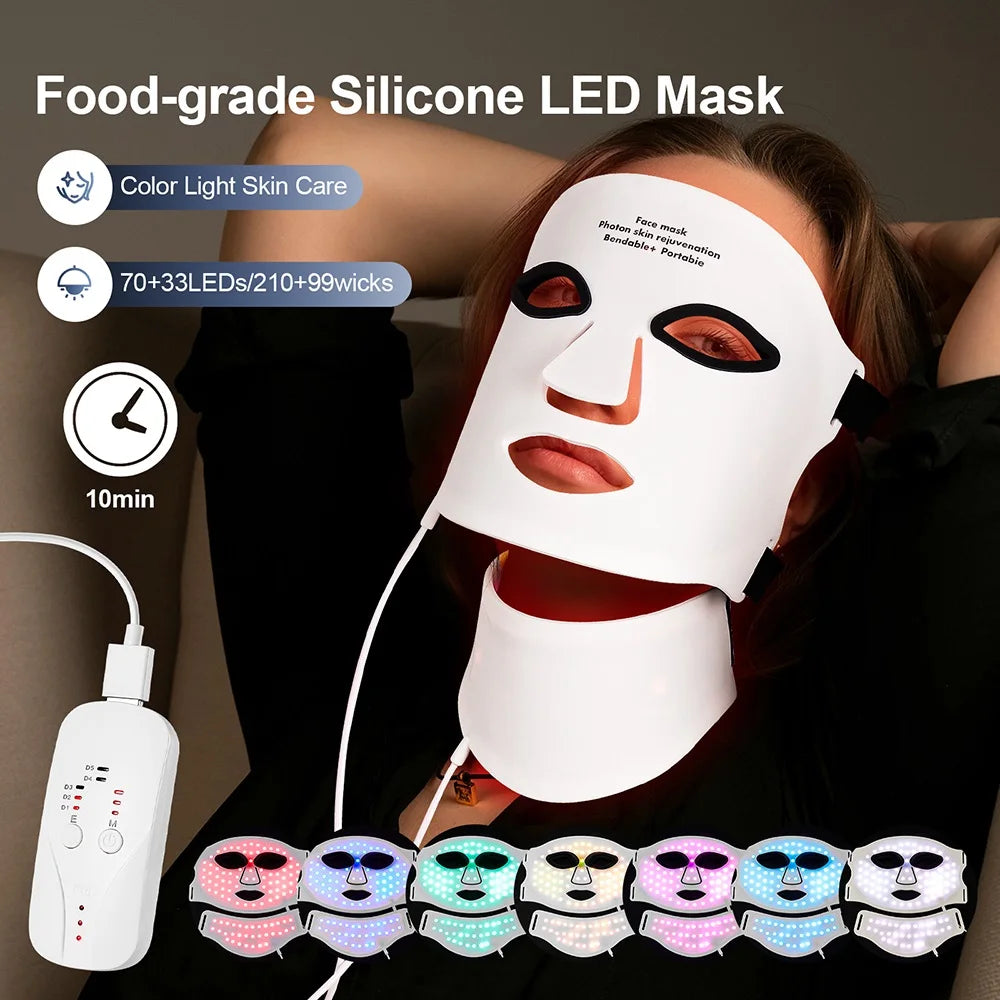 Beauty Havenᵀᴹ Silicone LED Mask Face With Neck