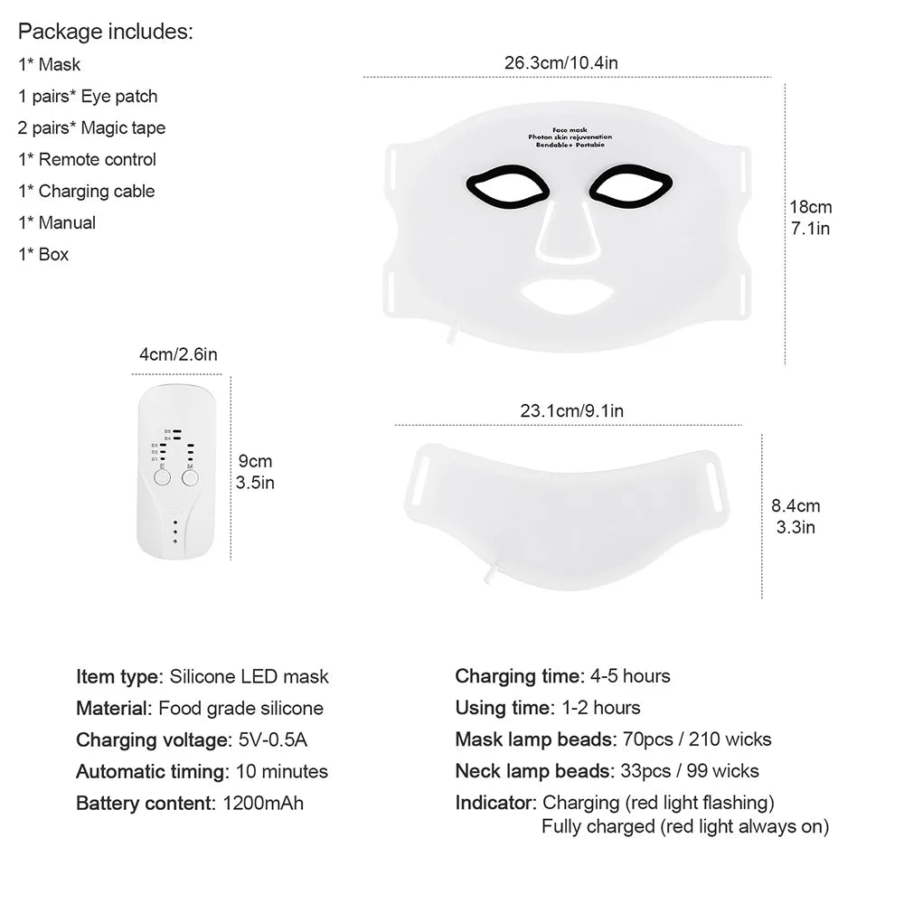 Beauty Havenᵀᴹ Silicone LED Mask Face With Neck